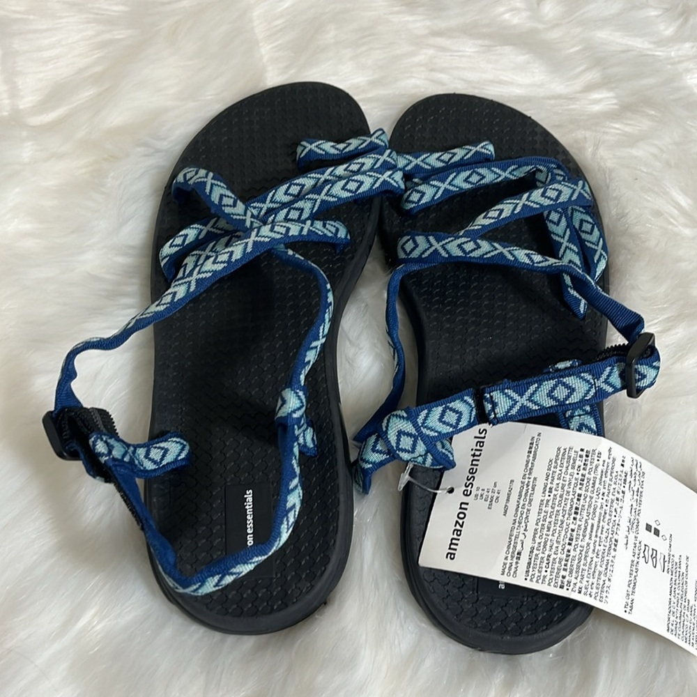 NWT Amazon Essentials Blue Patterned Strappy Wate… - image 3